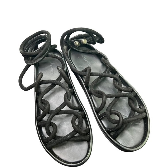 AllSaints Kofu Wrap-around Ankle Platform Sandal 38 - Picture 4 of 11